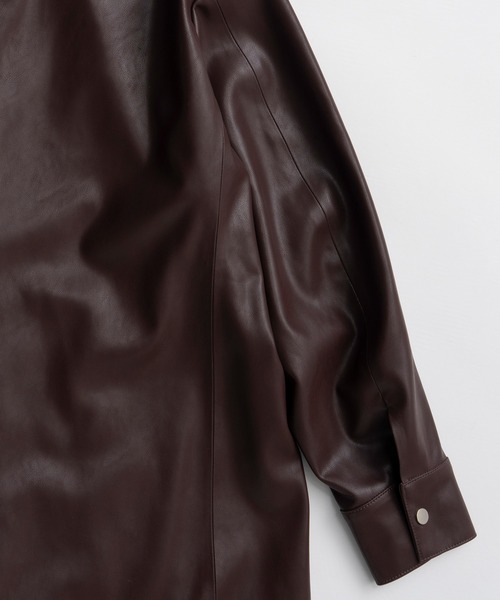 MAISON SPECIAL(メゾンスペシャル)の「【2026Autumn PRE-ORDER】Stand Collar Leather Long Coat/ステンカラーレザーロングコート(ステンカラーコート・レディース・ブラック/ブラウン・FREE)」の19枚目の写真