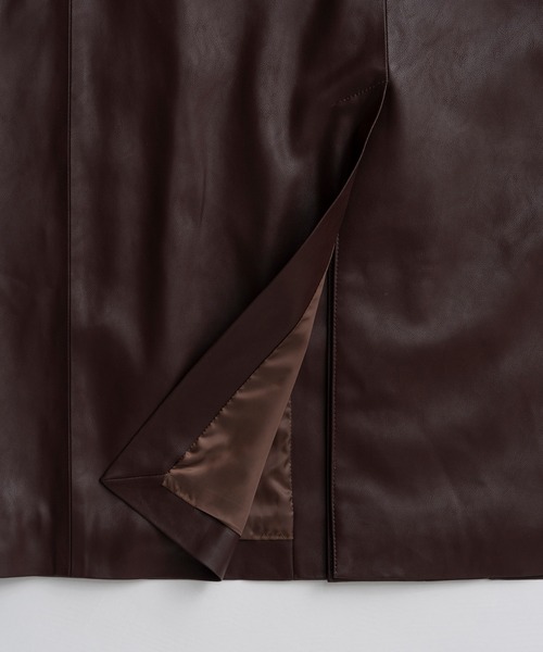 MAISON SPECIAL(メゾンスペシャル)の「【2026Autumn PRE-ORDER】Stand Collar Leather Long Coat/ステンカラーレザーロングコート(ステンカラーコート・レディース・ブラック/ブラウン・FREE)」の20枚目の写真
