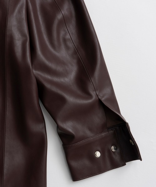 MAISON SPECIAL(メゾンスペシャル)の「【2026Autumn PRE-ORDER】Stand Collar Leather Long Coat/ステンカラーレザーロングコート(ステンカラーコート・レディース・ブラック/ブラウン・FREE)」の21枚目の写真