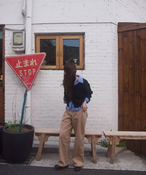 SECONDMONO（セカンドモノローグ）の「Semi Wide Twill Cotton Chino Pants [KHAKI]_SEPT051KHAKI（その他パンツ・レディース・その他・26inch/32inch/28inch/30inch）」の13枚目の写真