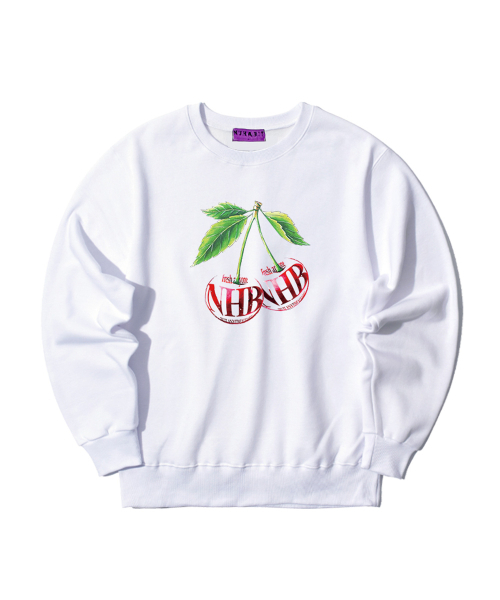 NUHABIT(ニューハビット)の「N/H チェリー オーバーサイズ 裏起毛 スウェット (GOM4-5NH1334)(スウェット・メンズ・アイボリー/ブラック/ライトグレー/ネイビー/ホワイト/アッシュグレー・MEDIUM/X-LARGE/LARGE)」の8枚目の写真