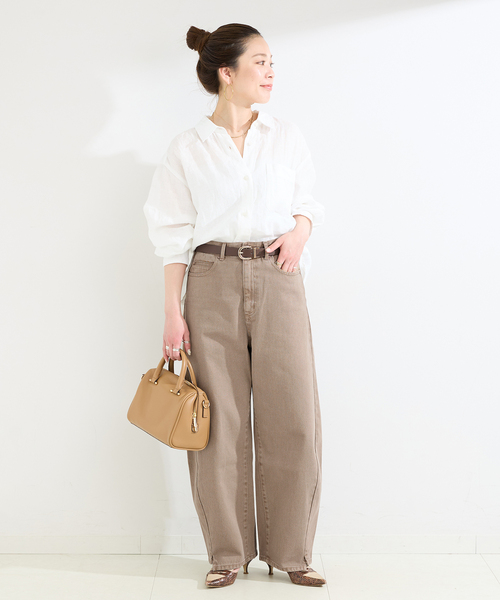 B.C STOCK(ベーセーストック)の「《追加12》ウォッシャブル / DU JOUR / デュ ジュール BARREL BAGGY JEAN(デニムパンツ・レディース・ベージュ/ブルー・34/36/38)」の3枚目の写真