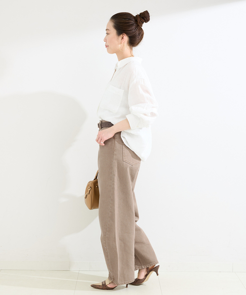 B.C STOCK(ベーセーストック)の「《追加12》ウォッシャブル / DU JOUR / デュ ジュール BARREL BAGGY JEAN(デニムパンツ・レディース・ベージュ/ブルー・34/36/38)」の4枚目の写真