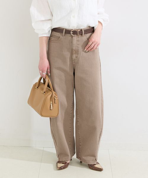 B.C STOCK(ベーセーストック)の「《追加12》ウォッシャブル / DU JOUR / デュ ジュール BARREL BAGGY JEAN(デニムパンツ・レディース・ベージュ/ブルー・34/36/38)」の6枚目の写真