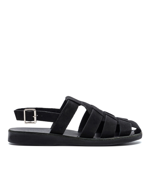 JERUSALEM SANDALS(エルサレム サンダル)の「1041N マイケル-ブラックヌバック (ミカエル ヌバック)(サンダル・レディース・ブラック・22.5cm/23cm/23.5cm/24cm/24.5cm/25cm/26cm/27cm/28cm)」の3枚目の写真