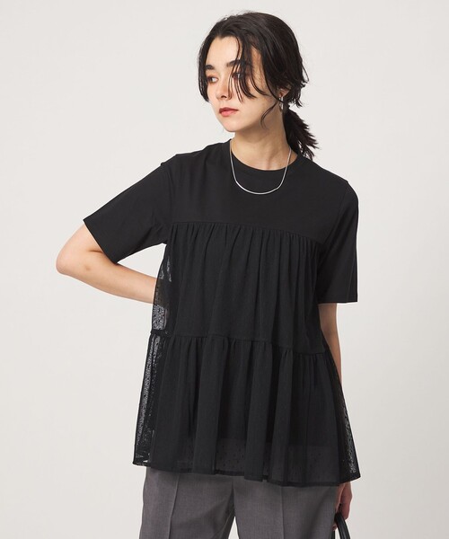 green label relaxing(グリーンレーベルリラクシング)の「ドットチュール ティアード プルオーバー カットソー(Tシャツ/カットソー・レディース・ホワイト/オリーブ/ブラック・FREE)」の8枚目の写真