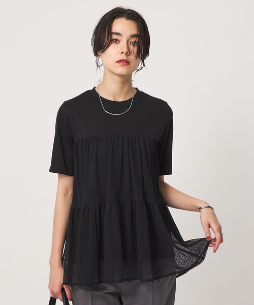 green label relaxing(グリーンレーベルリラクシング)の「ドットチュール ティアード プルオーバー カットソー(Tシャツ/カットソー・レディース・ホワイト/オリーブ/ブラック・FREE)」の9枚目の写真
