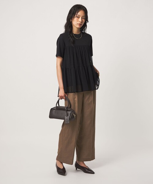 green label relaxing(グリーンレーベルリラクシング)の「ドットチュール ティアード プルオーバー カットソー(Tシャツ/カットソー・レディース・ホワイト/オリーブ/ブラック・FREE)」の16枚目の写真
