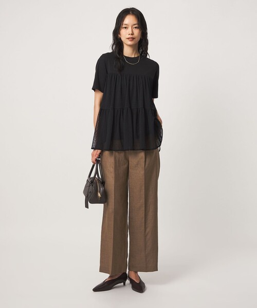 green label relaxing(グリーンレーベルリラクシング)の「ドットチュール ティアード プルオーバー カットソー(Tシャツ/カットソー・レディース・ホワイト/オリーブ/ブラック・FREE)」の17枚目の写真