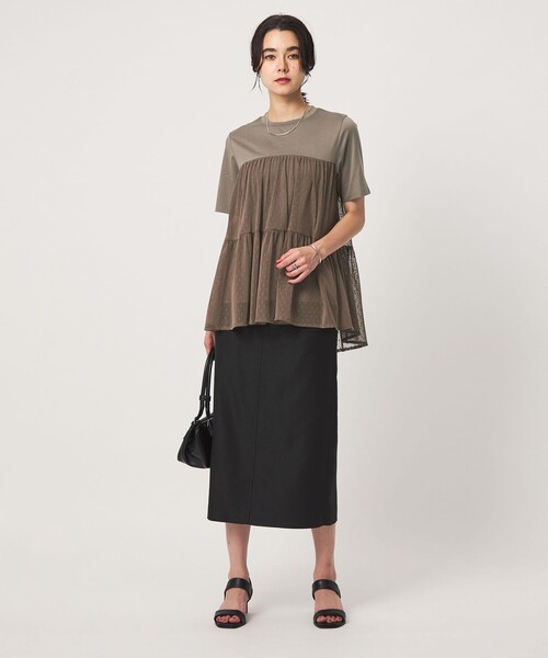 green label relaxing(グリーンレーベルリラクシング)の「ドットチュール ティアード プルオーバー カットソー(Tシャツ/カットソー・レディース・ホワイト/オリーブ/ブラック・FREE)」の20枚目の写真