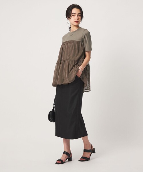 green label relaxing(グリーンレーベルリラクシング)の「ドットチュール ティアード プルオーバー カットソー(Tシャツ/カットソー・レディース・ホワイト/オリーブ/ブラック・FREE)」の21枚目の写真