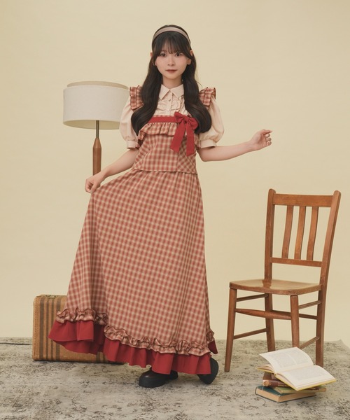 kutir（クティール）の「【クティールとレトロ】チェックドッキングフレアスカート（スカート・レディース・ブルー/レッド/ブラウン・SMALL/MEDIUM）」の12枚目の写真