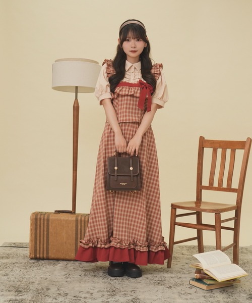 kutir（クティール）の「【クティールとレトロ】チェックドッキングフレアスカート（スカート・レディース・ブルー/レッド/ブラウン・SMALL/MEDIUM）」の16枚目の写真