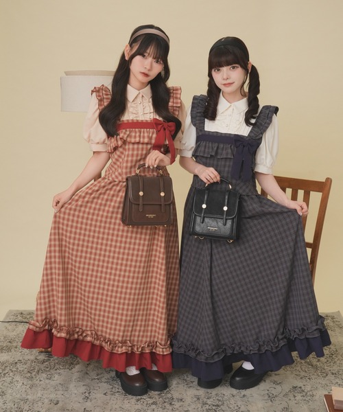kutir（クティール）の「【クティールとレトロ】チェックドッキングフレアスカート（スカート・レディース・ブルー/レッド/ブラウン・SMALL/MEDIUM）」の4枚目の写真