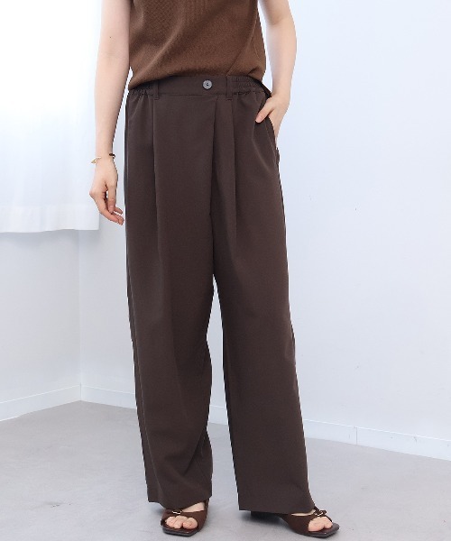 leswel(レスウェル)の「【M/L】ラップ風イージーワイドパンツ(その他パンツ・レディース・ダークブラウン/グレー/ネイビー・M/L)」の3枚目の写真
