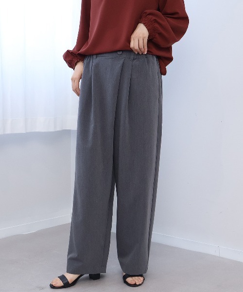 leswel(レスウェル)の「【M/L】ラップ風イージーワイドパンツ(その他パンツ・レディース・ダークブラウン/グレー/ネイビー・M/L)」の9枚目の写真
