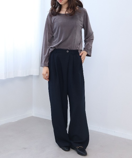 leswel(レスウェル)の「【M/L】ラップ風イージーワイドパンツ(その他パンツ・レディース・ダークブラウン/グレー/ネイビー・M/L)」の12枚目の写真