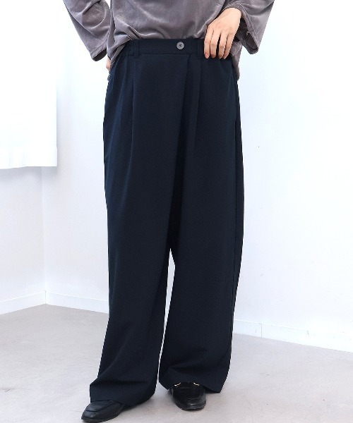 leswel(レスウェル)の「【M/L】ラップ風イージーワイドパンツ(その他パンツ・レディース・ダークブラウン/グレー/ネイビー・M/L)」の13枚目の写真