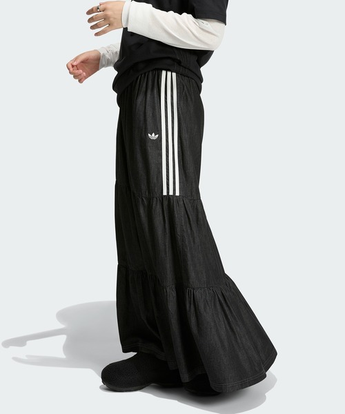 adidas（アディダス）の「アディダス オリジナルス サマーグロー デニムスカート / アディダスオリジナルス adidas Originals（スカート・レディース・ブラック・XX-LARGE/3XL/LARGE/MEDIUM/X-SMALL/SMALL/X-LARGE）」の9枚目の写真