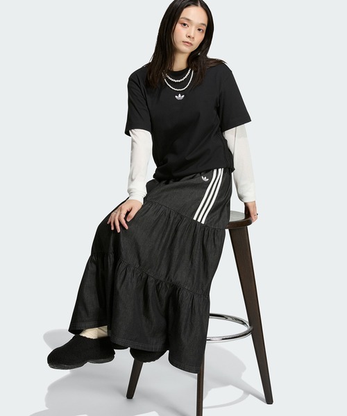 adidas（アディダス）の「アディダス オリジナルス サマーグロー デニムスカート / アディダスオリジナルス adidas Originals（スカート・レディース・ブラック・XX-LARGE/3XL/LARGE/MEDIUM/X-SMALL/SMALL/X-LARGE）」の8枚目の写真
