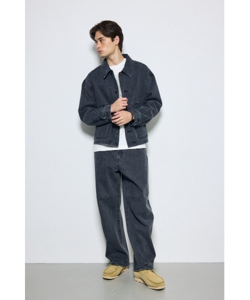 AZUL by moussy(アズールバイマウジー)の「【セットアップ対応】カラーデニムジャケット 秋服 羽織り 長袖(デニムジャケット・メンズ・ライトブラック/ブラウン・LARGE/MEDIUM)」の5枚目の写真