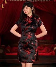 LunaBelle（ルナベル）の「【チャイナ服コスプレ】梅柄チャイナドレス 半袖 ショート丈（コスチューム/パーティーグッズ）」