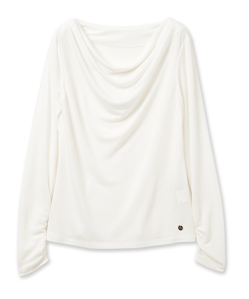 Audie a Muses(オーディアミューズ)の「胸元ドレープカットソー(Tシャツ/カットソー・レディース・グレー/ブラック/オフホワイト・42/38)」の17枚目の写真