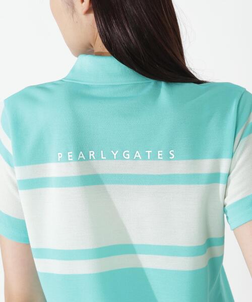 PEARLY GATES(パーリーゲイツ)の「【PEARLY GATES】先染めパネルボーダー半袖ポロシャツ(ポロシャツ・レディース・その他10/ダークインディゴブルー/ホワイト系その他・SMALL/MEDIUM/LARGE)」の9枚目の写真