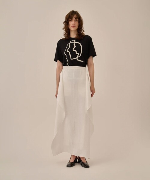 AKIRANAKA（アキラナカ）の「【AKIRANAKA/アキラナカ】Line portrait T-shirt BK（Tシャツ/カットソー・レディース・ブラック/ホワイト・FREE）」の19枚目の写真