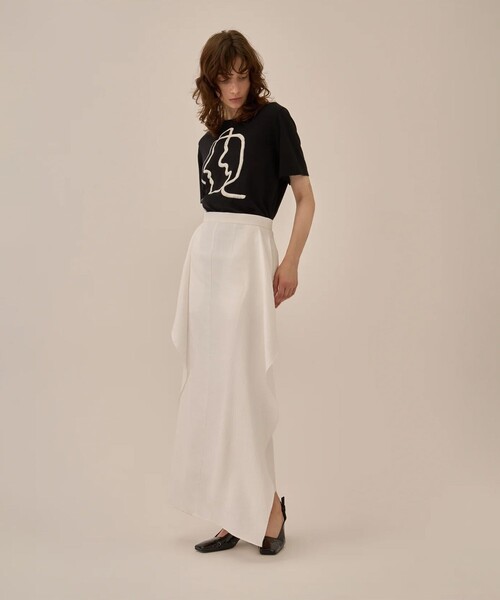 AKIRANAKA（アキラナカ）の「【AKIRANAKA/アキラナカ】Line portrait T-shirt BK（Tシャツ/カットソー・レディース・ブラック/ホワイト・FREE）」の18枚目の写真