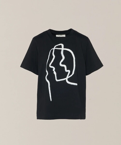 AKIRANAKA（アキラナカ）の「【AKIRANAKA/アキラナカ】Line portrait T-shirt BK（Tシャツ/カットソー・レディース・ブラック/ホワイト・FREE）」の11枚目の写真