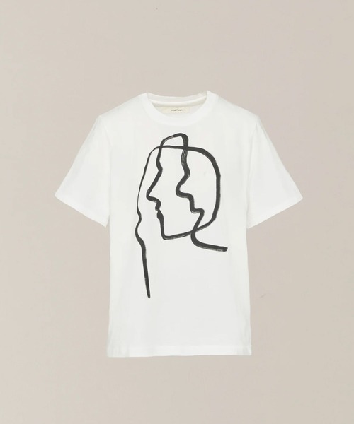 AKIRANAKA（アキラナカ）の「【AKIRANAKA/アキラナカ】Line portrait T-shirt BK（Tシャツ/カットソー・レディース・ブラック/ホワイト・FREE）」の8枚目の写真