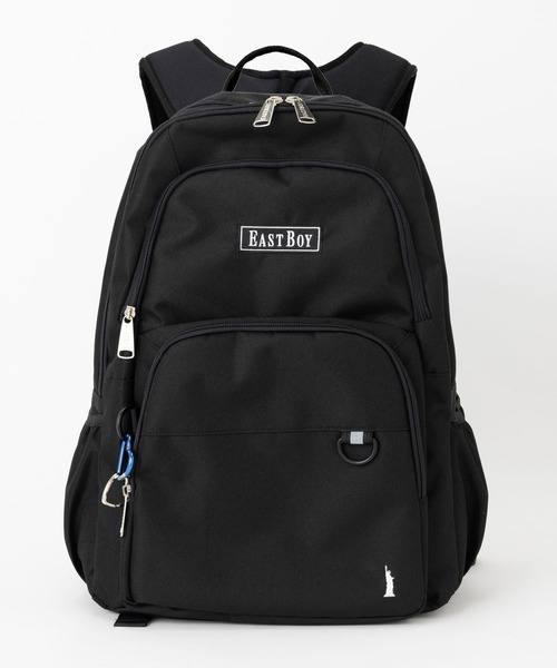EASTBOY(イーストボーイ)の「【EASTBOY】カラビナ付リュック スクールバッグ 通学 鞄 バックパック(バックパック/リュック・レディース・ピンク/ブラック・FREE)」の7枚目の写真