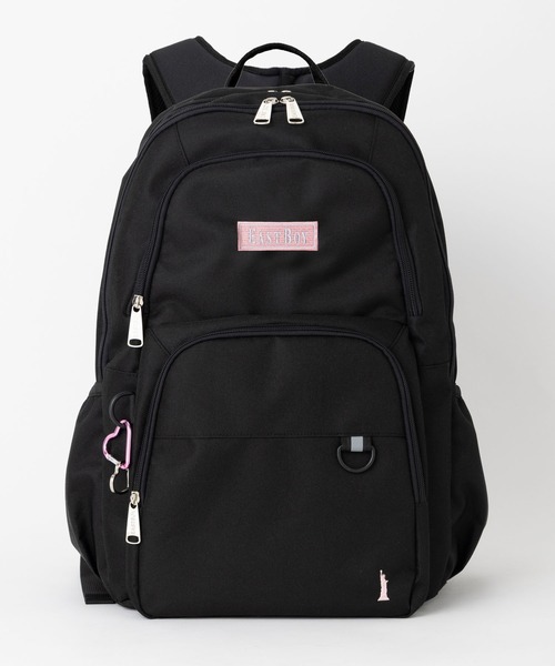 EASTBOY(イーストボーイ)の「【EASTBOY】カラビナ付リュック スクールバッグ 通学 鞄 バックパック(バックパック/リュック・レディース・ピンク/ブラック・FREE)」の8枚目の写真