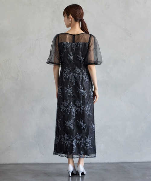 AIMER(エメ)の「チュールバルーンスリーブメロンチュールフラワー刺繍タイトパーティードレス 結婚式 お呼ばれ ドレス 20代 30代 40代(ドレス・レディース・ライトグレー/ブラック/グリーン系・LARGE/MEDIUM/SMALL/X-LARGE)」の19枚目の写真