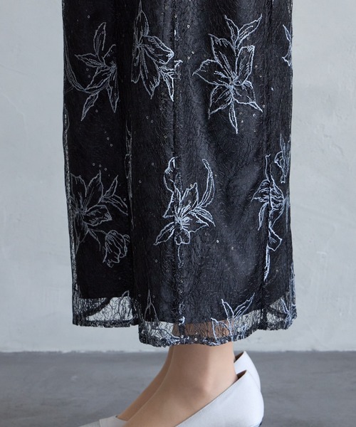 AIMER(エメ)の「チュールバルーンスリーブメロンチュールフラワー刺繍タイトパーティードレス 結婚式 お呼ばれ ドレス 20代 30代 40代(ドレス・レディース・ライトグレー/ブラック/グリーン系・LARGE/MEDIUM/SMALL/X-LARGE)」の22枚目の写真