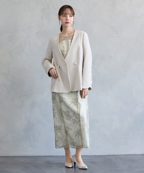 AIMER(エメ)の「チュールバルーンスリーブメロンチュールフラワー刺繍タイトパーティードレス 結婚式 お呼ばれ ドレス 20代 30代 40代(ドレス・レディース・ライトグレー/ブラック/グリーン系・LARGE/MEDIUM/SMALL/X-LARGE)」の16枚目の写真