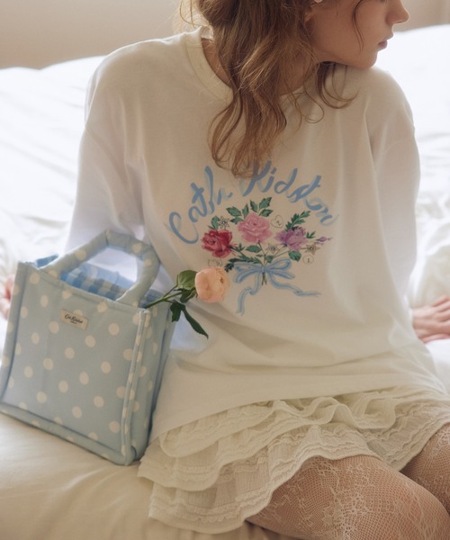 Cath Kidston(キャスキッドソン)の「スモールパフバッグ(トートバッグ・レディース・アイボリー/ネイビー/サックスブルー・FREE)」の15枚目の写真