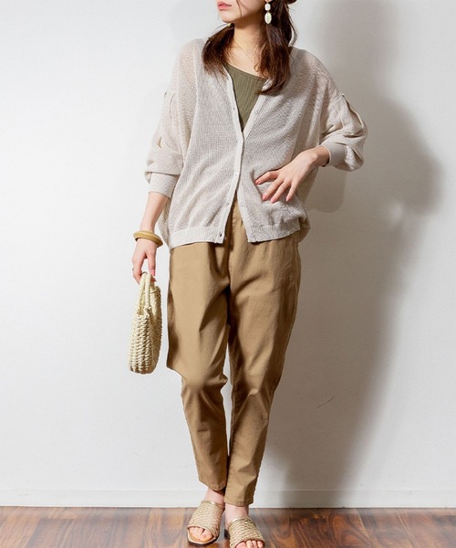 ElegChic（エレグシック）の「メッシュ編みVネックカーディガン（カーディガン/ボレロ・レディース・ブラック/ライトグレー・M/XL/4L）」の14枚目の写真
