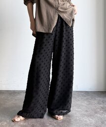 【WEB限定】シフォンカットジャガードフレアイージーパンツ