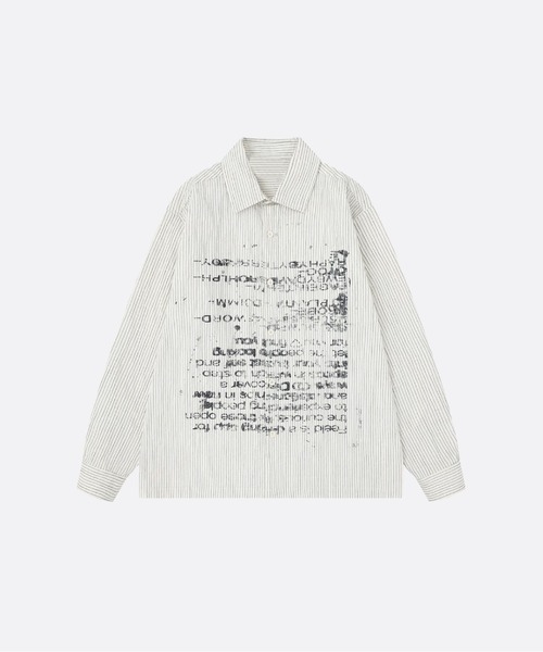 U:UME(ユーム)の「Graffiti Letter Stripe Shirt(シャツ/ブラウス・メンズ・ブラック/ホワイト・MEDIUM/XX-LARGE/X-LARGE/LARGE)」の2枚目の写真