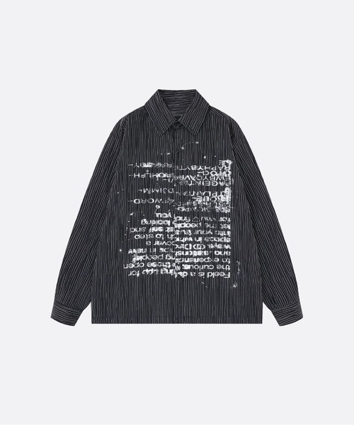 Graffiti Letter Stripe Shirt — рубашка в полоску с граффити‑надписью