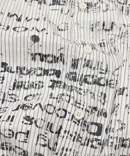 U:UME(ユーム)の「Graffiti Letter Stripe Shirt(シャツ/ブラウス・メンズ・ブラック/ホワイト・MEDIUM/XX-LARGE/X-LARGE/LARGE)」の4枚目の写真