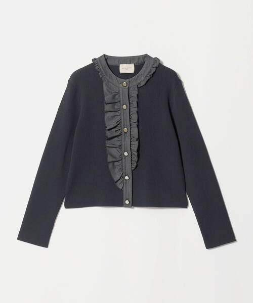 UNITED ARROWS(ユナイテッドアローズ)の「デニムライク フリル カーディガン ‐ウォッシャブル‐(カーディガン/ボレロ・レディース・ブラック/ネイビー・FREE)」の10枚目の写真