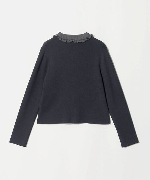 UNITED ARROWS(ユナイテッドアローズ)の「デニムライク フリル カーディガン ‐ウォッシャブル‐(カーディガン/ボレロ・レディース・ブラック/ネイビー・FREE)」の11枚目の写真