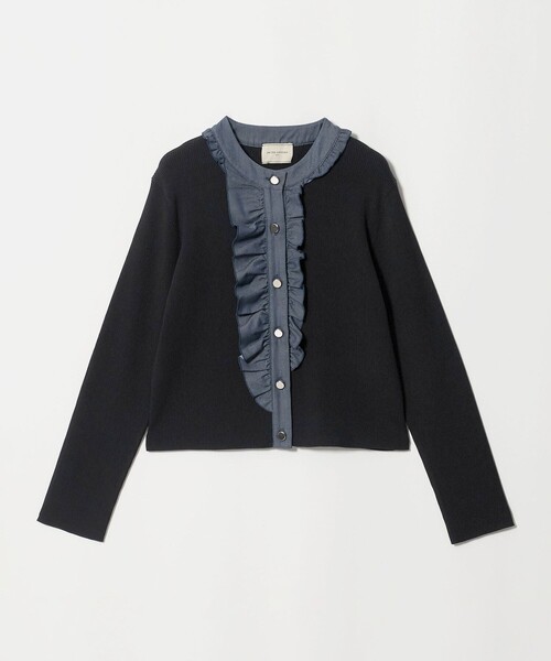 UNITED ARROWS(ユナイテッドアローズ)の「デニムライク フリル カーディガン ‐ウォッシャブル‐(カーディガン/ボレロ・レディース・ブラック/ネイビー・FREE)」の15枚目の写真