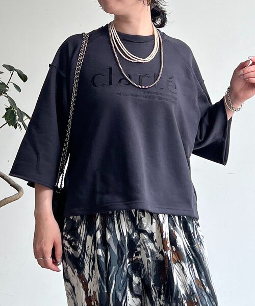 un dix cors(アンディコール)の「裏毛刺繍ロゴプルオーバー(Tシャツ/カットソー・レディース・ブラウン/アイボリー/チャコールグレー・FREE)」の3枚目の写真