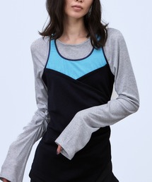 BUSTIER LAYERED RIB TOPS / ビスチェレイヤードリブトップス