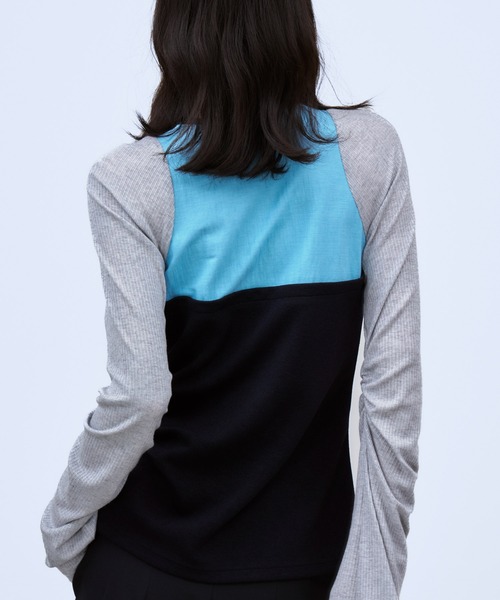 THINGS THAT MATTER(シングス ザット マター)の「BUSTIER LAYERED RIB TOPS / ビスチェレイヤードリブトップス(Tシャツ/カットソー・レディース・レッド/ネイビー・FREE)」の12枚目の写真