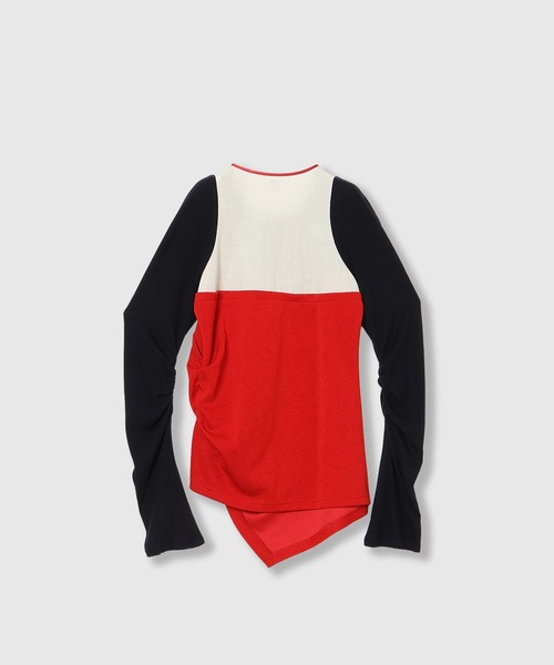 THINGS THAT MATTER(シングス ザット マター)の「BUSTIER LAYERED RIB TOPS / ビスチェレイヤードリブトップス(Tシャツ/カットソー・レディース・レッド/ネイビー・FREE)」の20枚目の写真